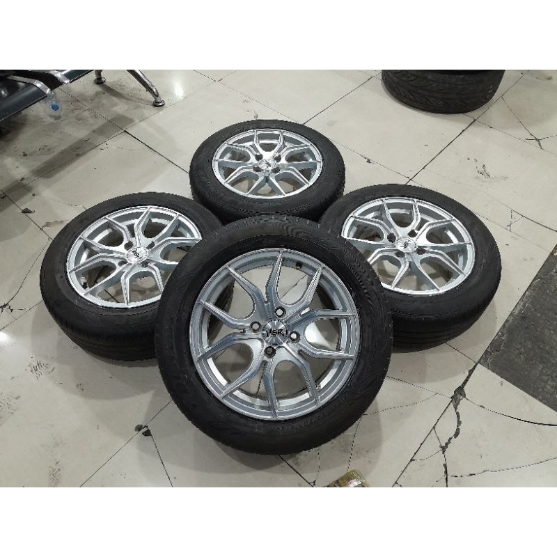 Velg mobil bekas hsr vital ring 15x6,5 pcd 4x100/114 et 42 ban 185 60 15 dunlop