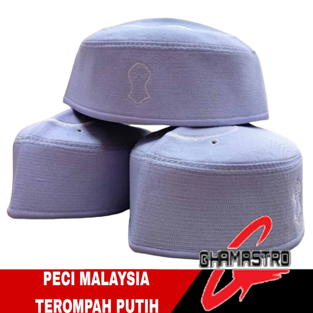 Peci Malaysia Terompah Putih Peci Malaysia Terompah