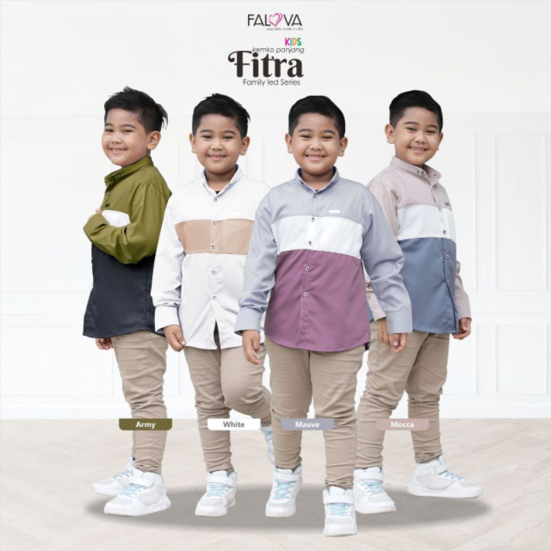 Fitra Koko Anak Lengan panjang by. Falova | Koko Anak warna Mocca