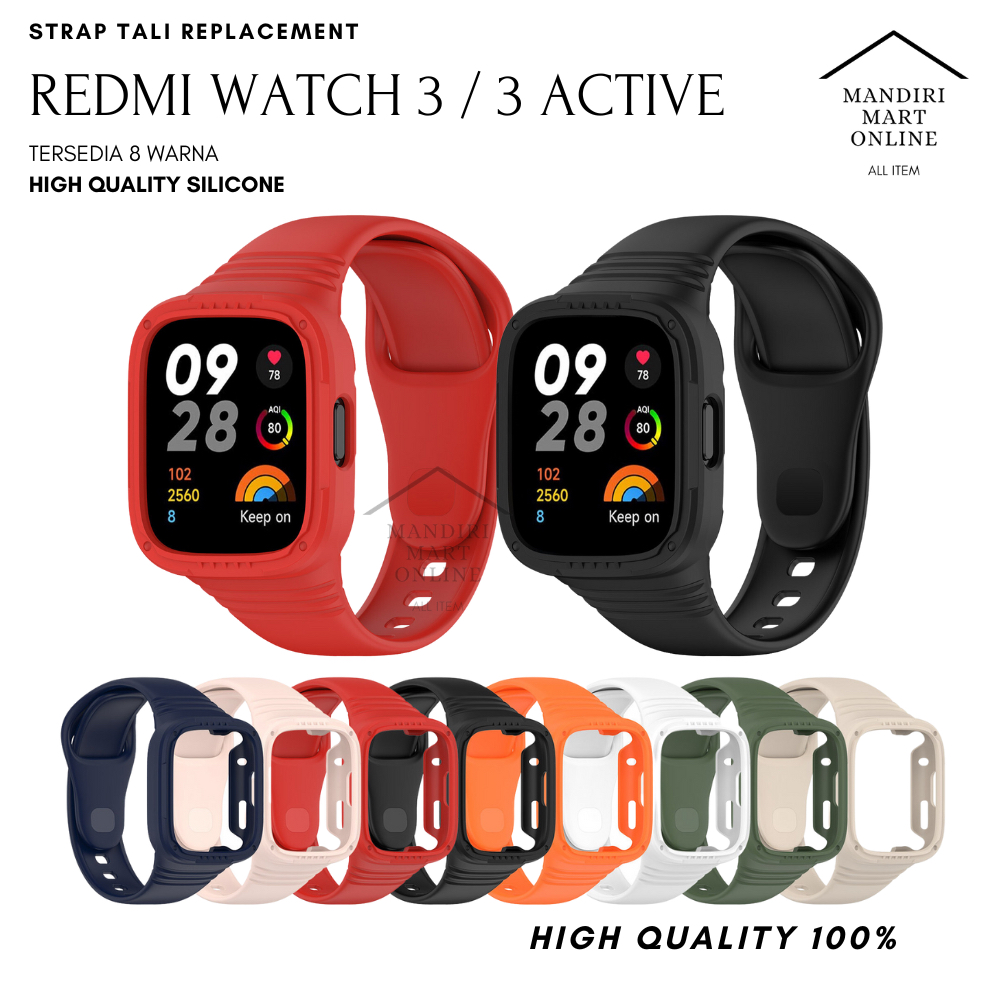 Strap Redmi Watch 3 / Redmi Watch 3 Active SET Tali Pengganti Redmi Watch 3 Active Bahan Silicone