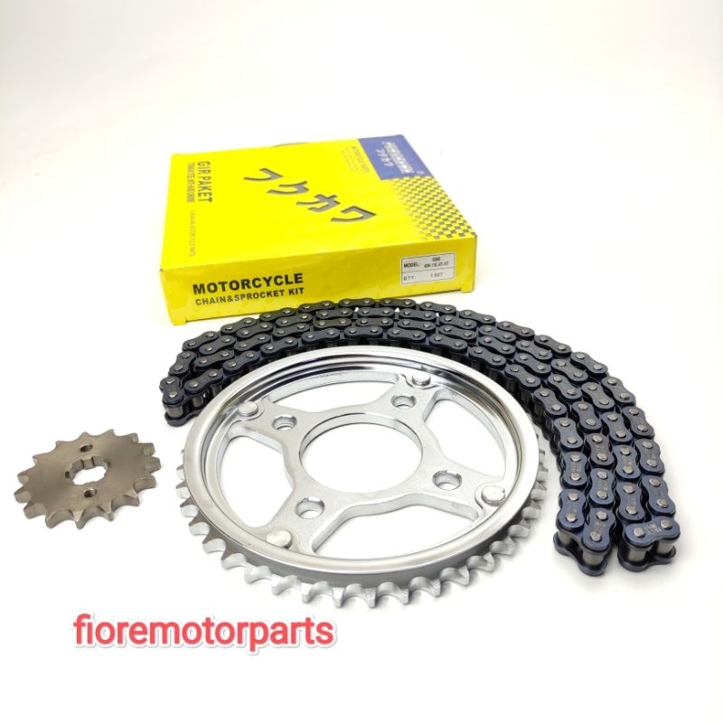 GEAR SET  GEAR PAKET SONIC 150 R  NEW 428H-118L 42T-15T MERK FUKUKAWA