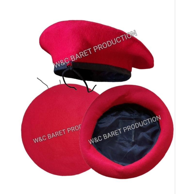 TOPI BARET FLANEL / ANAK / DEWASA / BARET MERAH / BARET PARTAI / DLL