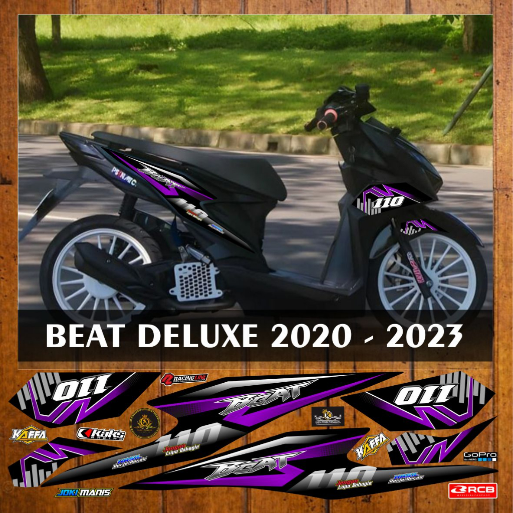 Striping Sticker Beat Deluxe Baru Beat Street New Variasi List Ungu