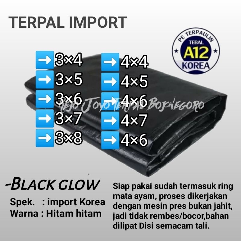 Terpal A12 Korea Hitam Hitam kuat dan Tebal