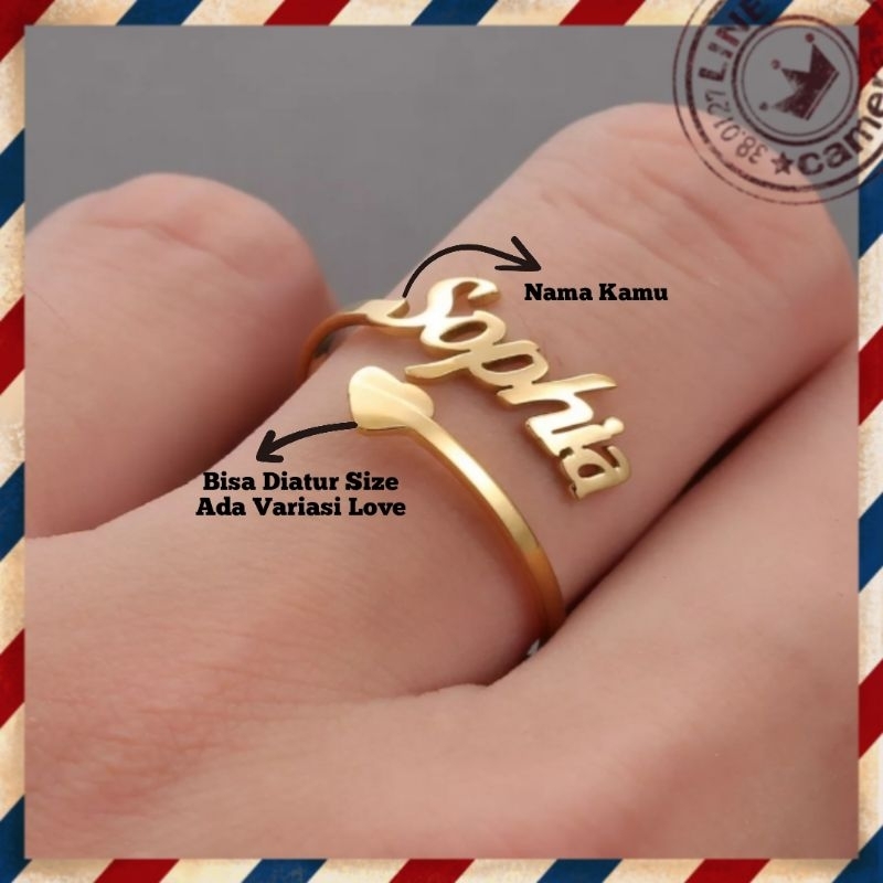 Cincin Nama Custom Model Love Request Nama Sendiri