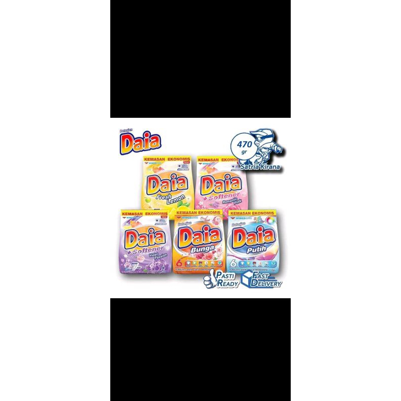 Daia deterjen bubuk 470gr/deterjen daia