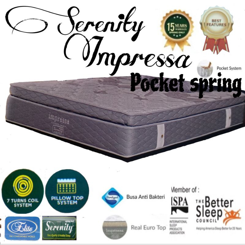 Spring bed IMPRESSA Serenity Elite Pocket spring Lebar=90-180cm