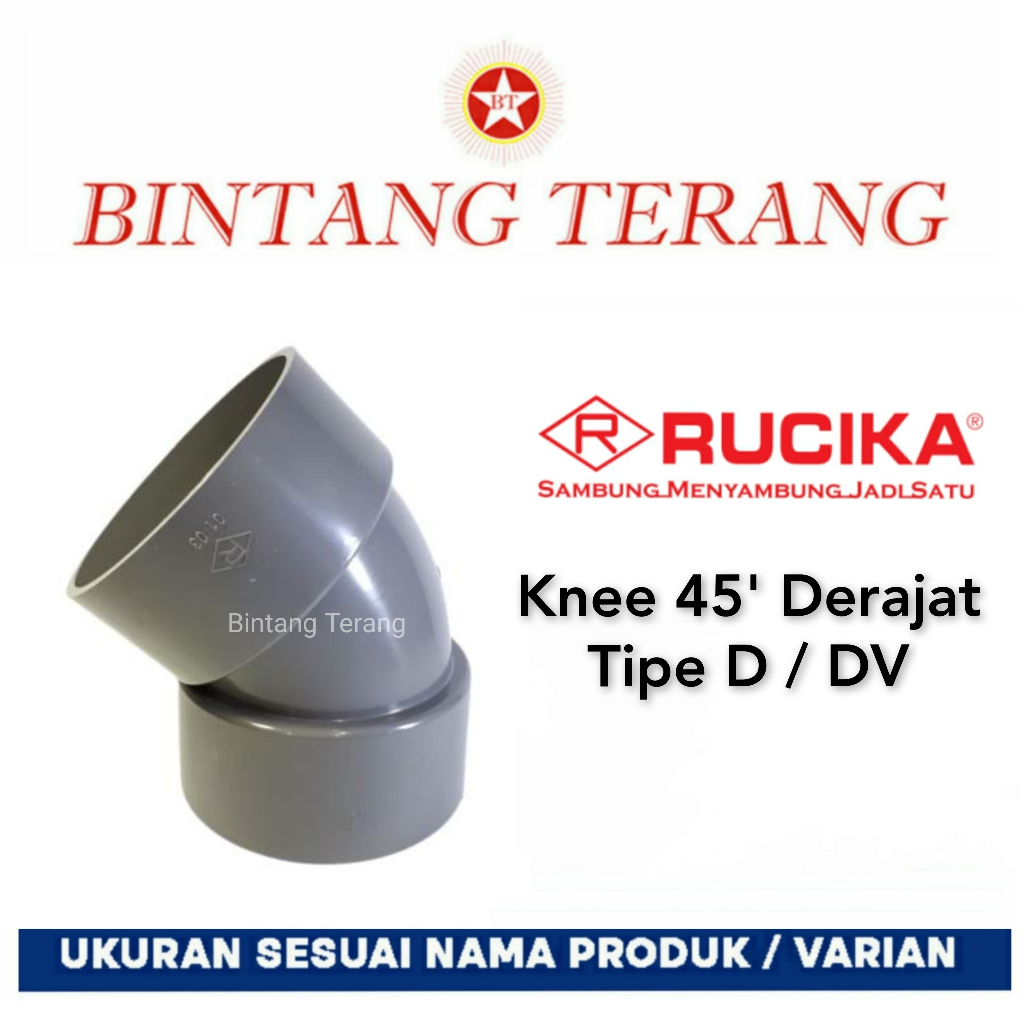 Keni 45 derajat 3" D Rucika / Elbow 45' 3" inch DV / Knee 45 derajat 3 dim D / Knie 45 DV