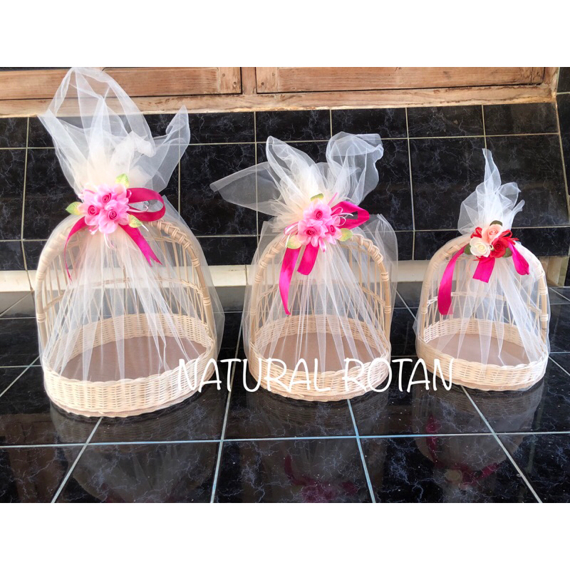 KERANJANG AYUNAN BULAT FULLSET+TILE PITA+BUNGA