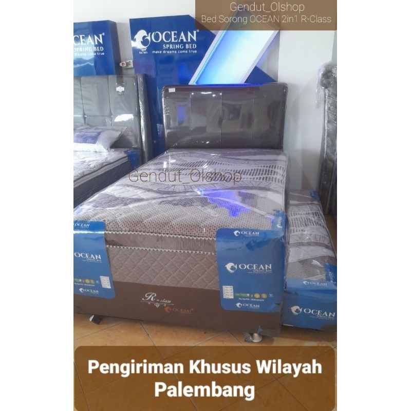 (Khusus Wilayah Kota Palembang) Bed Sorong OCEAN 2in1 R-Class White & Brown Bed Dorong OCEAN, Bed So