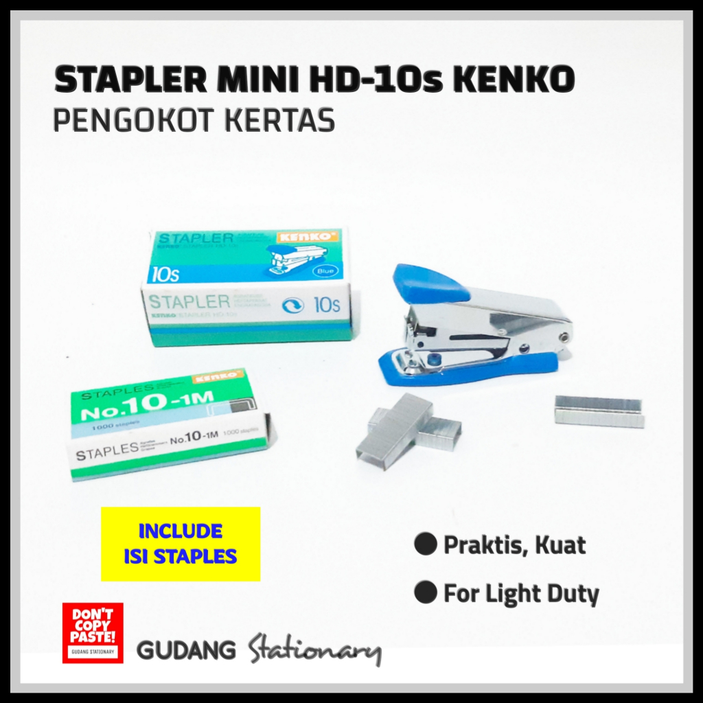 

Stapler Mini 6 cm | Stapler Kertas | Alat Pengokot Kertas HD-10s KENKO + Isi 1 Bxs