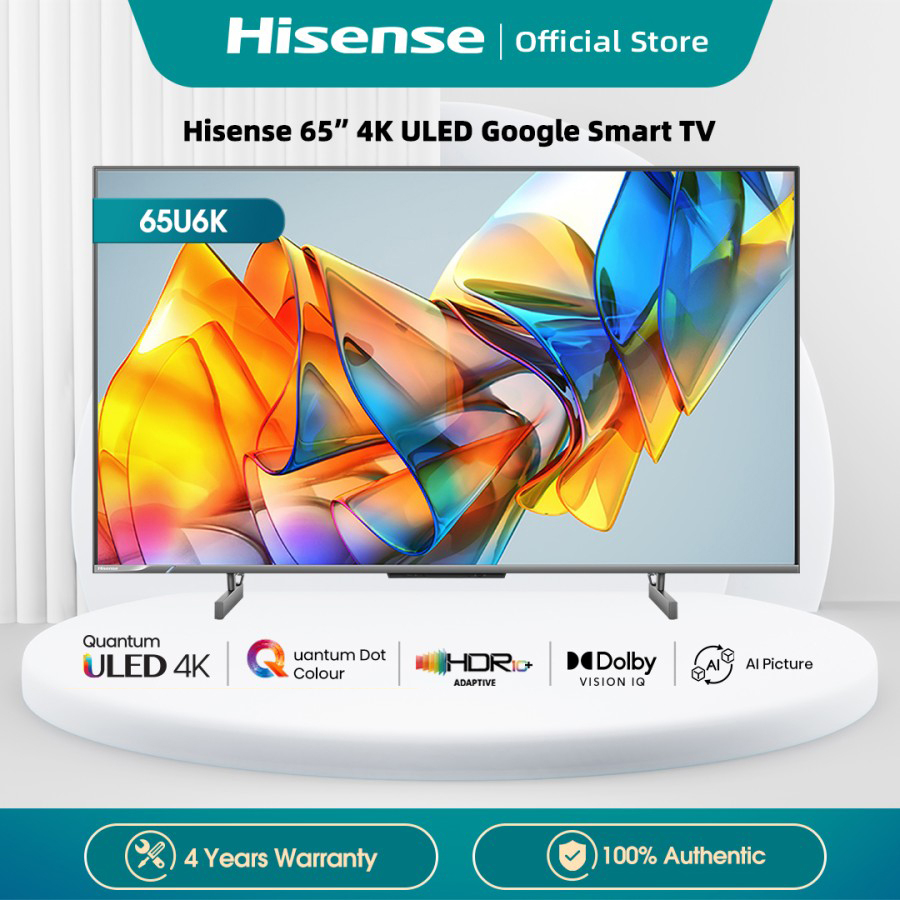 HISENSE 65U6K ULED TV 4K 65 INCH GOOGLE TV HISENSE 65U6K
