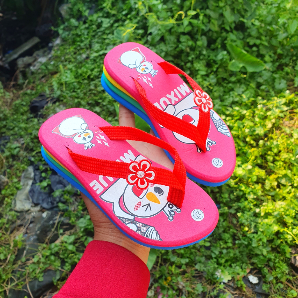 Sandal Anak mixue viral 2023 sandal anak perempuan mixue sandal anak plangi mixue