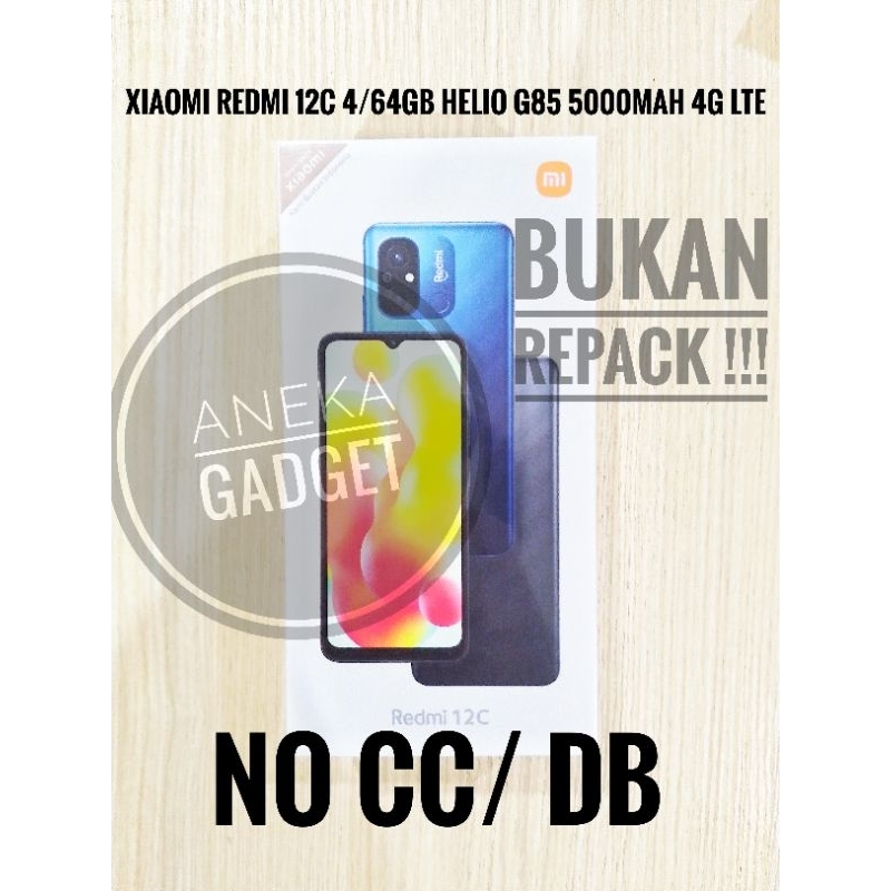 Redmi 12C 4/64 GB Helio G85 5000mAh Baterai 4G LTE BUKAN REPACK