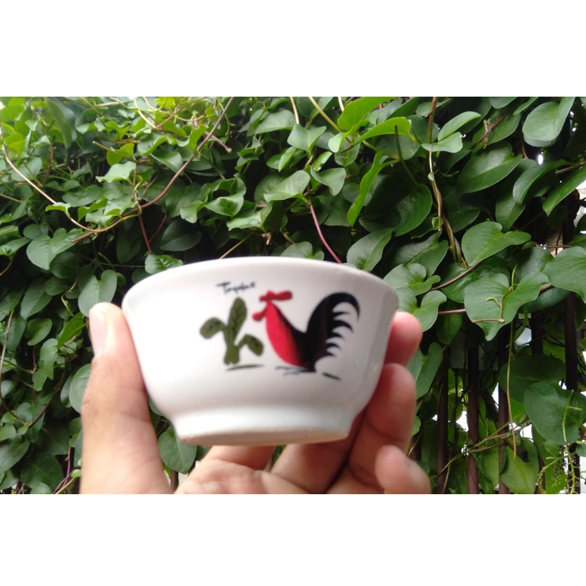Souvenir Mangkok Sambal Motif Ayam Jago Mangkuk Ayam Keramik Kecil Mangkok Jago Mini Polos