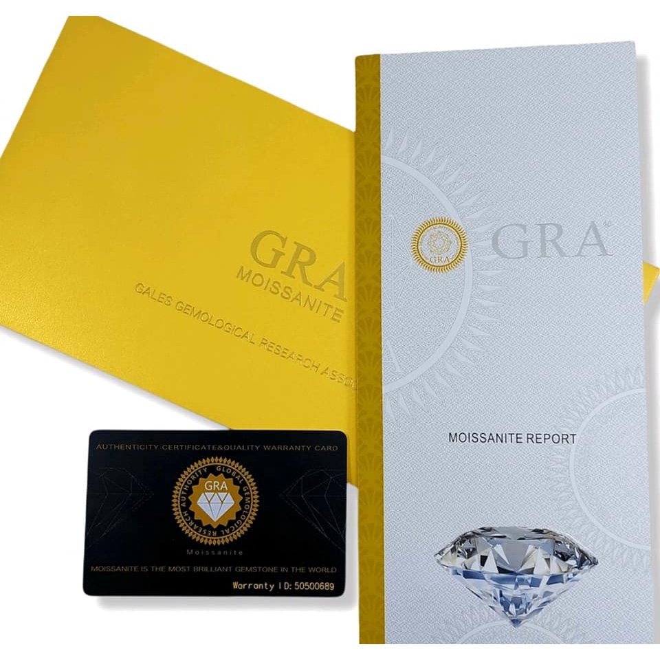 Batu Berlian Asli Moissanite Sparkling Sertifikat