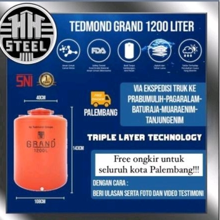TEDMOND GRAND ASLI TANGKI TANDON TOREN AIR FREE ONGKIR