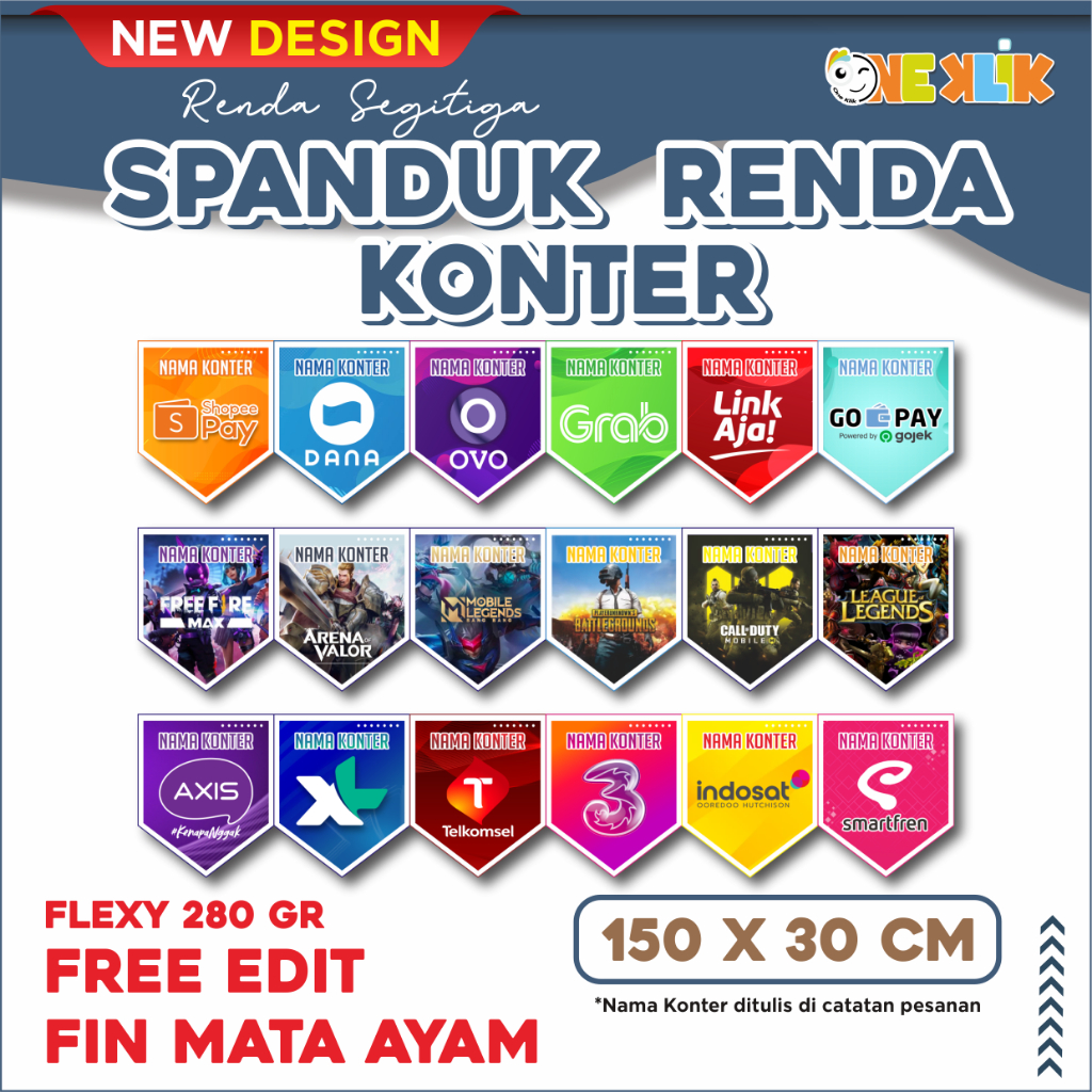 Banner Renda Konter / Spanduk Konter Murah /Flag Banner Murah / Spanduk Murah -Oneklik. 1