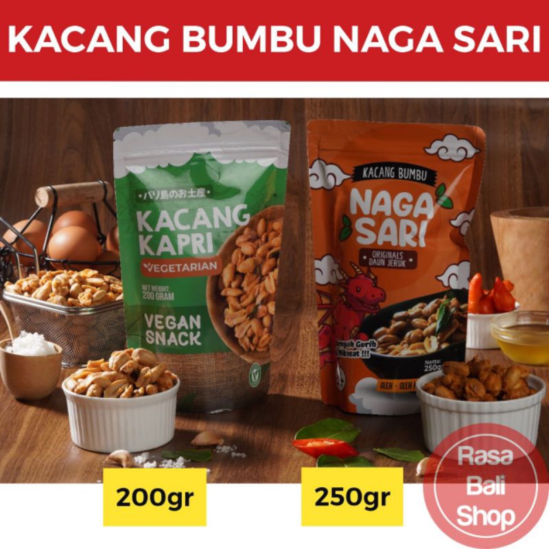 

Kacang Kapri Bali, Kacang Bumbu Naga Sari, Kacang Bumbu Bali, Kacang Vegan Snack