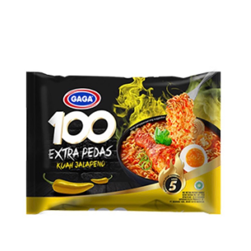 

mie gaga 100 extra pedas kuah jalapeno