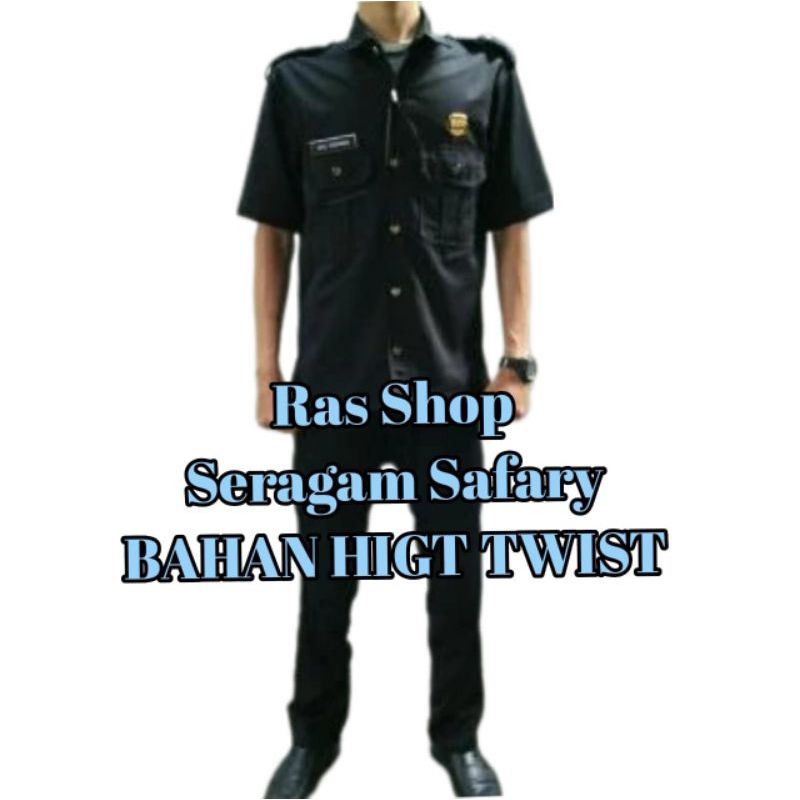 Seragam Safari Satpam / Driver / Security Pria | Bahan Premium & Elegan Lengan Pendek Bahan Premium