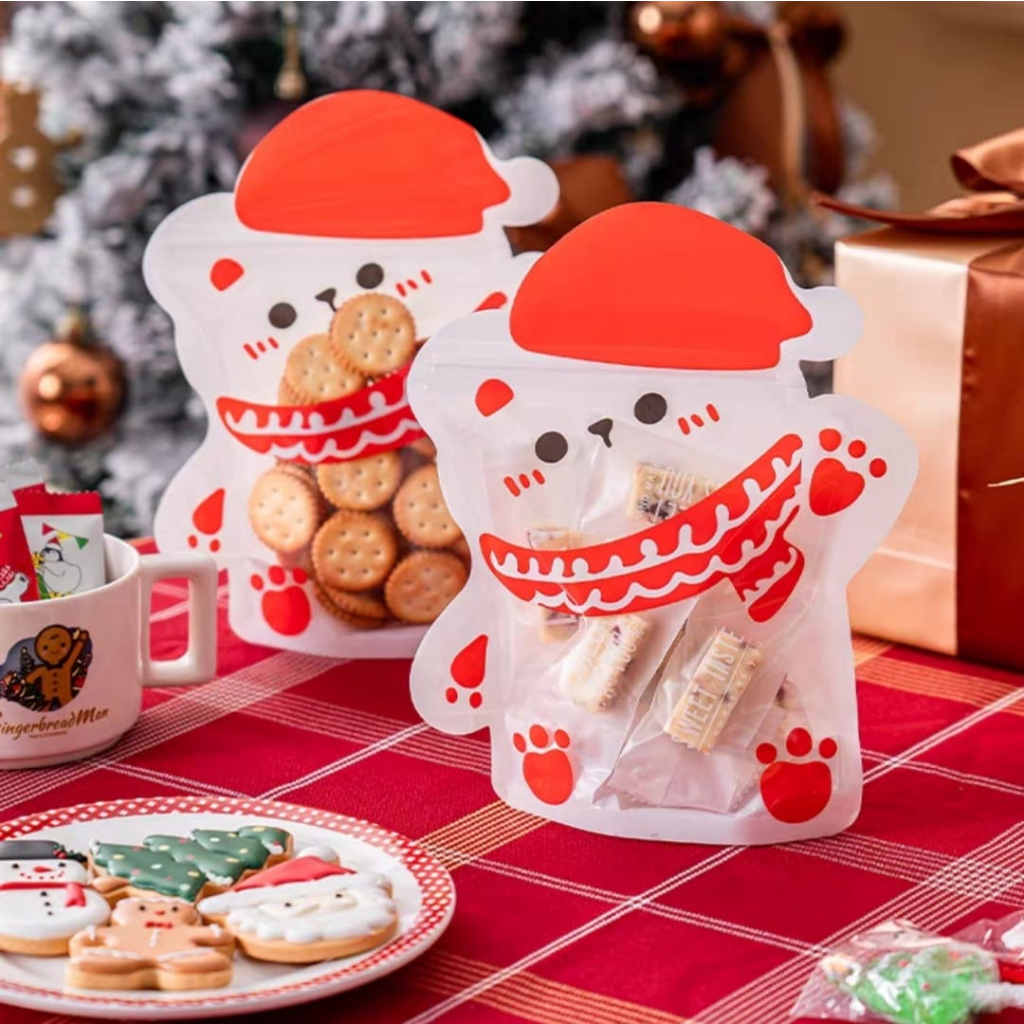 Plastik Ziplock Makanan Lucu Natal Zipper Bag Cookes Christmas Packaging Permen