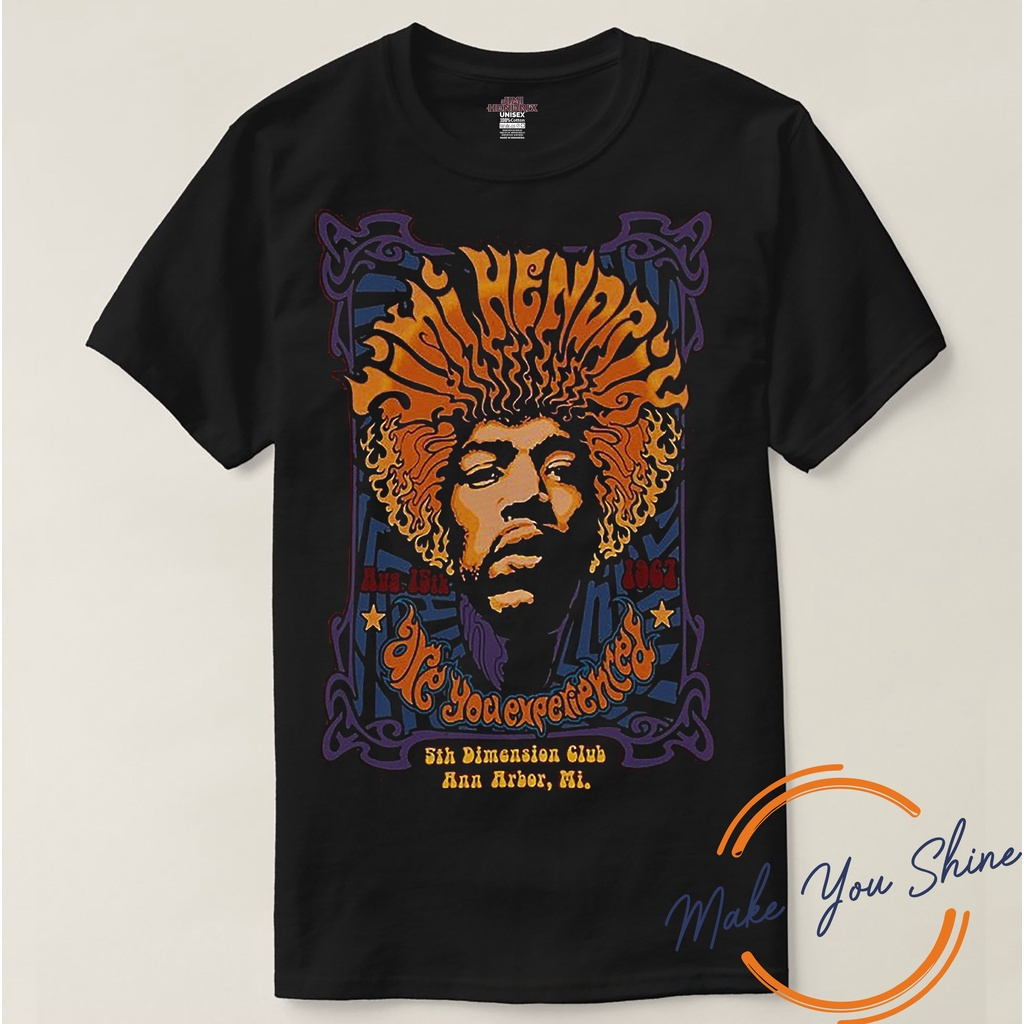 Baju Kaos Band Jimy Hendrix Cotton T-shirt - Kaos dewasa - Kaos Pria - Kaos Wanita - Kaos Cowok - Ka