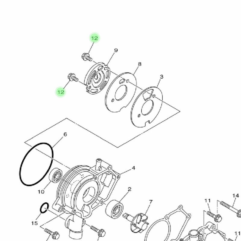 BAUT PLAT WATER PUMP JUPITER MX DUDUKAN KANCING NOKEN AS SCORPIO KIPAS MAGNET MIO / 95027-06012
