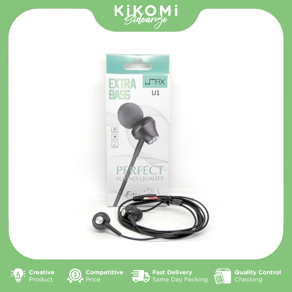 Headset UMAX U1 EXTRA BASS Earphone With Mic - KM