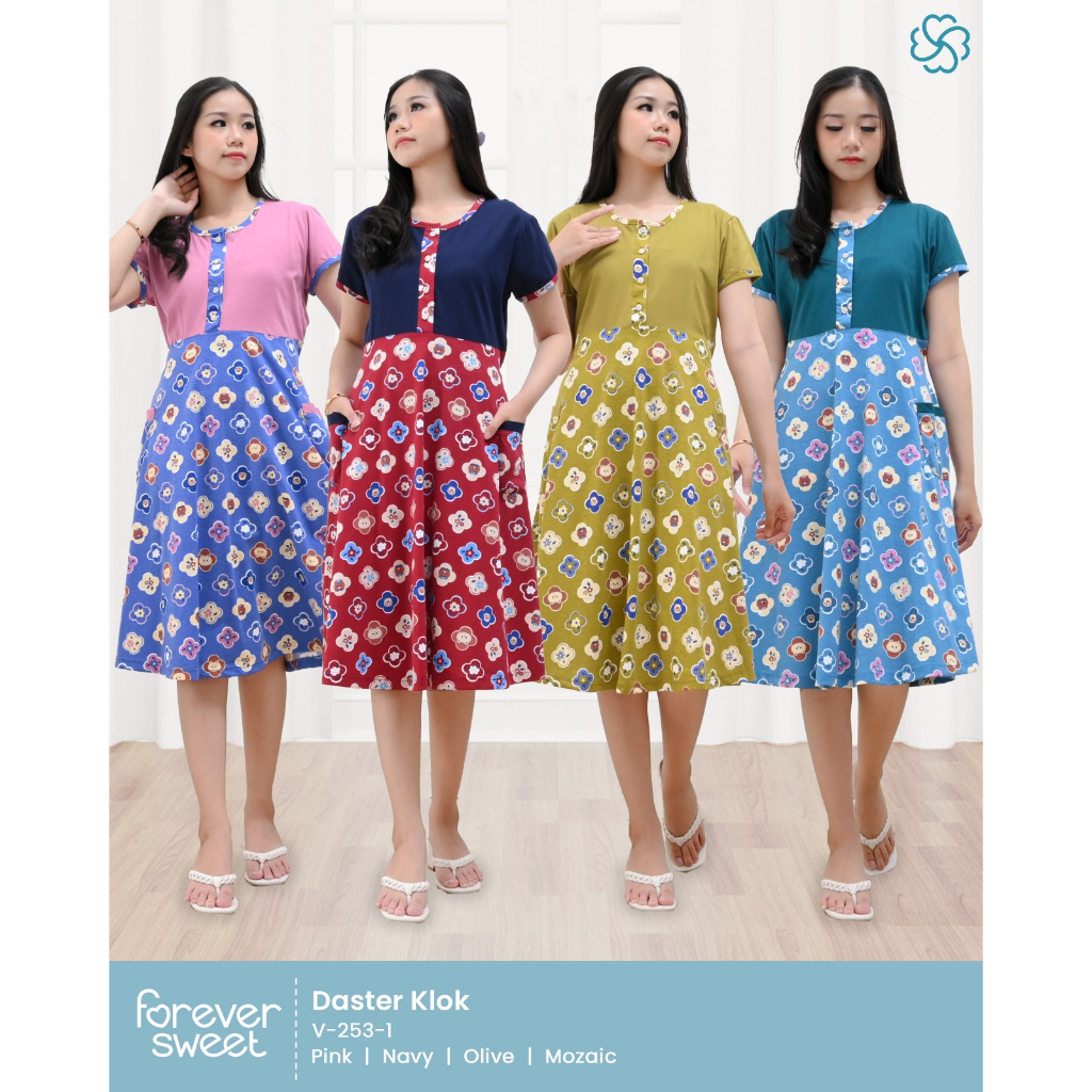 TERMURAH FOREVER SWEET Concept Daster Klok Pendek Allsize/ Bodyfit