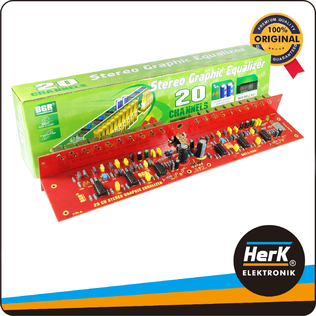 Kit Stereo Equalizer Tone Control 20 Channel Bell BGR Pengatur Frekuensi Audio Lengkap