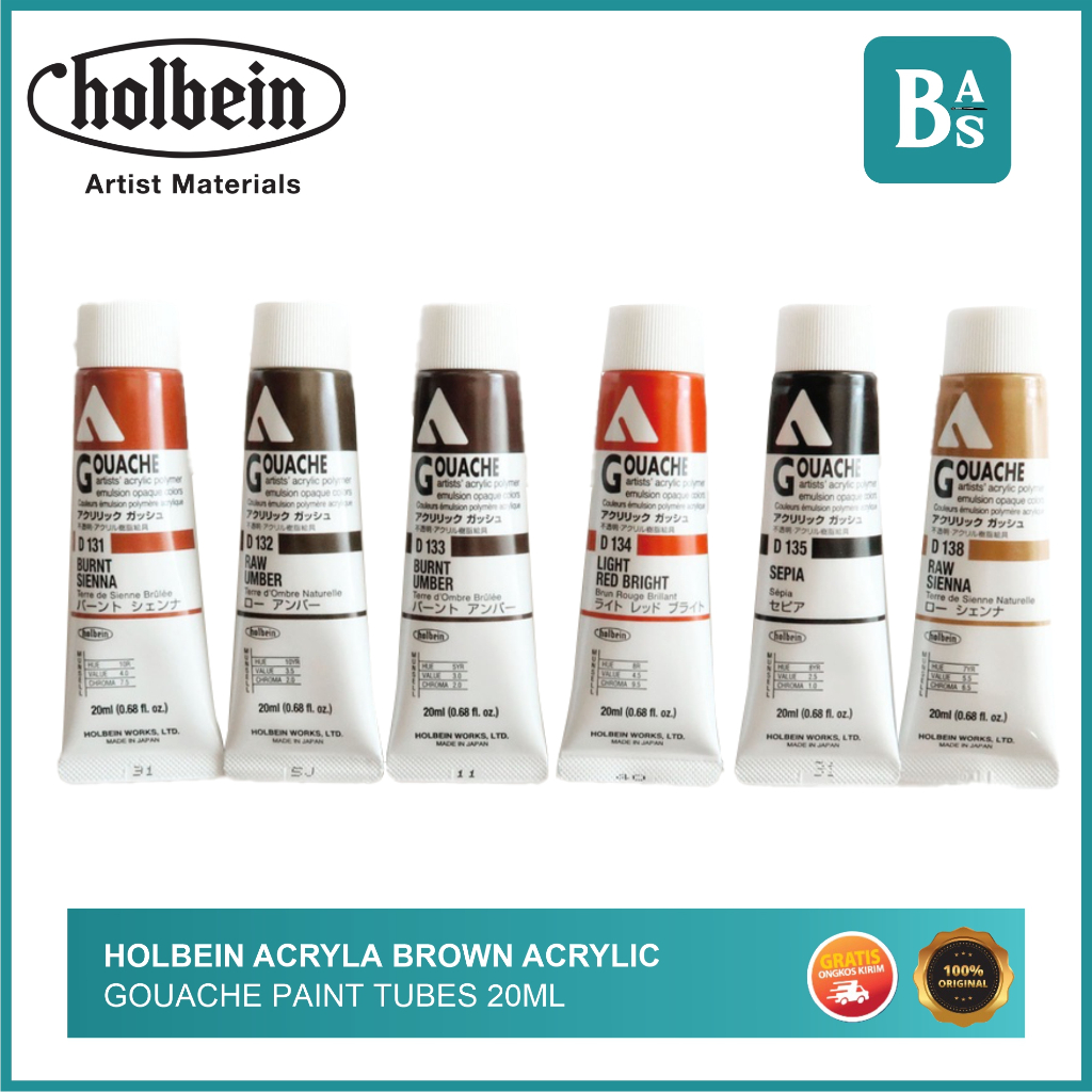 

Holbein Acryla BROWN Acrylic Gouache Paint 20ml