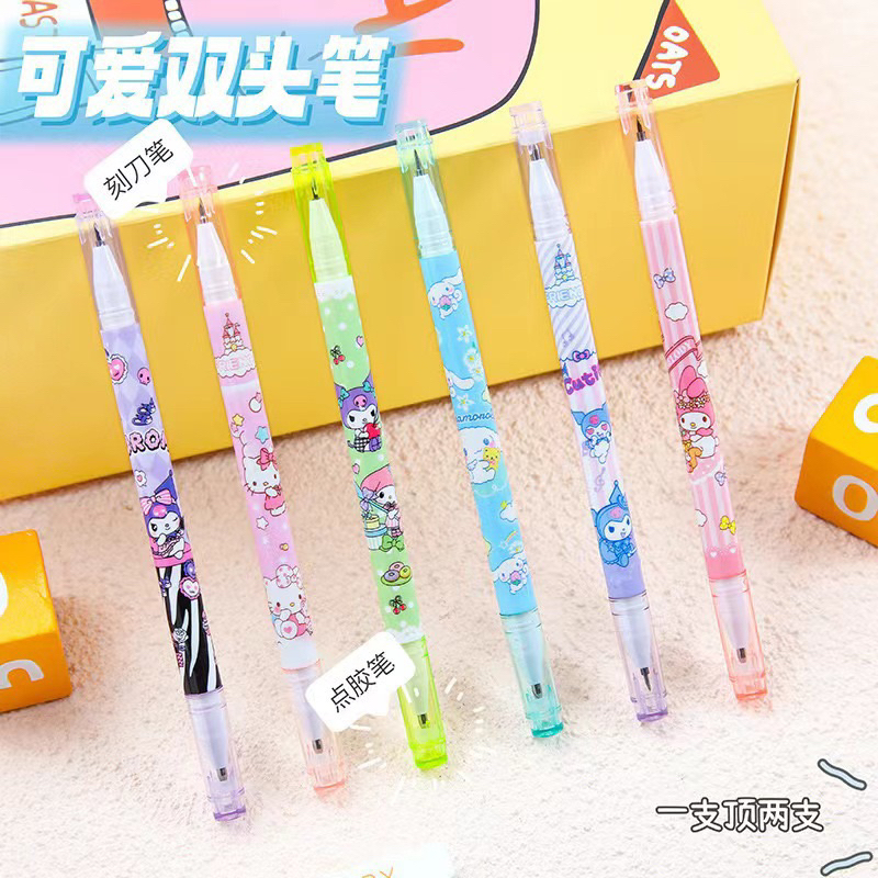 

DELUNASHOP PULPEN LEM CAIR 2IN 1 CUTTERPEN PENA LEM CAIR GLUE PEN LEM CAIR DOT KECIL DIY CRAFT KUROMI CINNAMONROLL MYMELODY