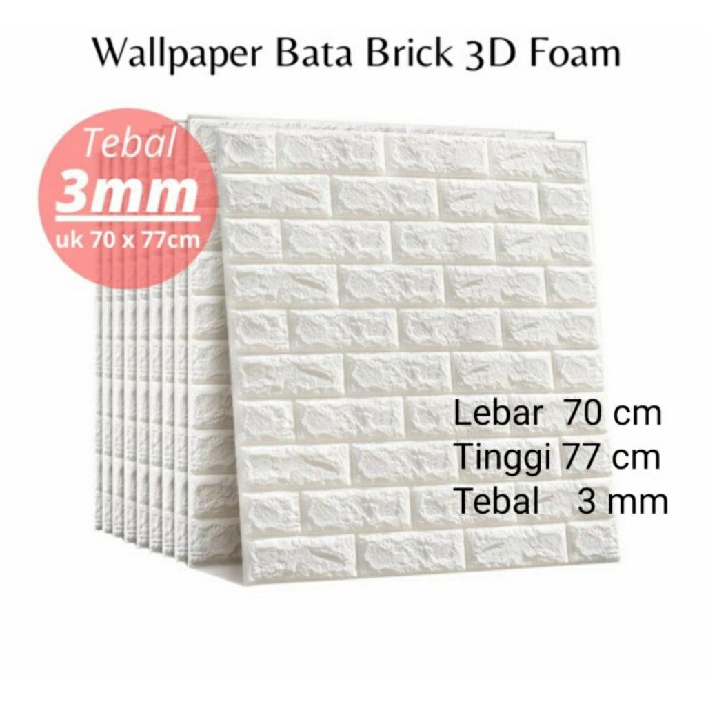 Wallpaper Dinding Foam 70x77cm Cover Dinding Minimalis