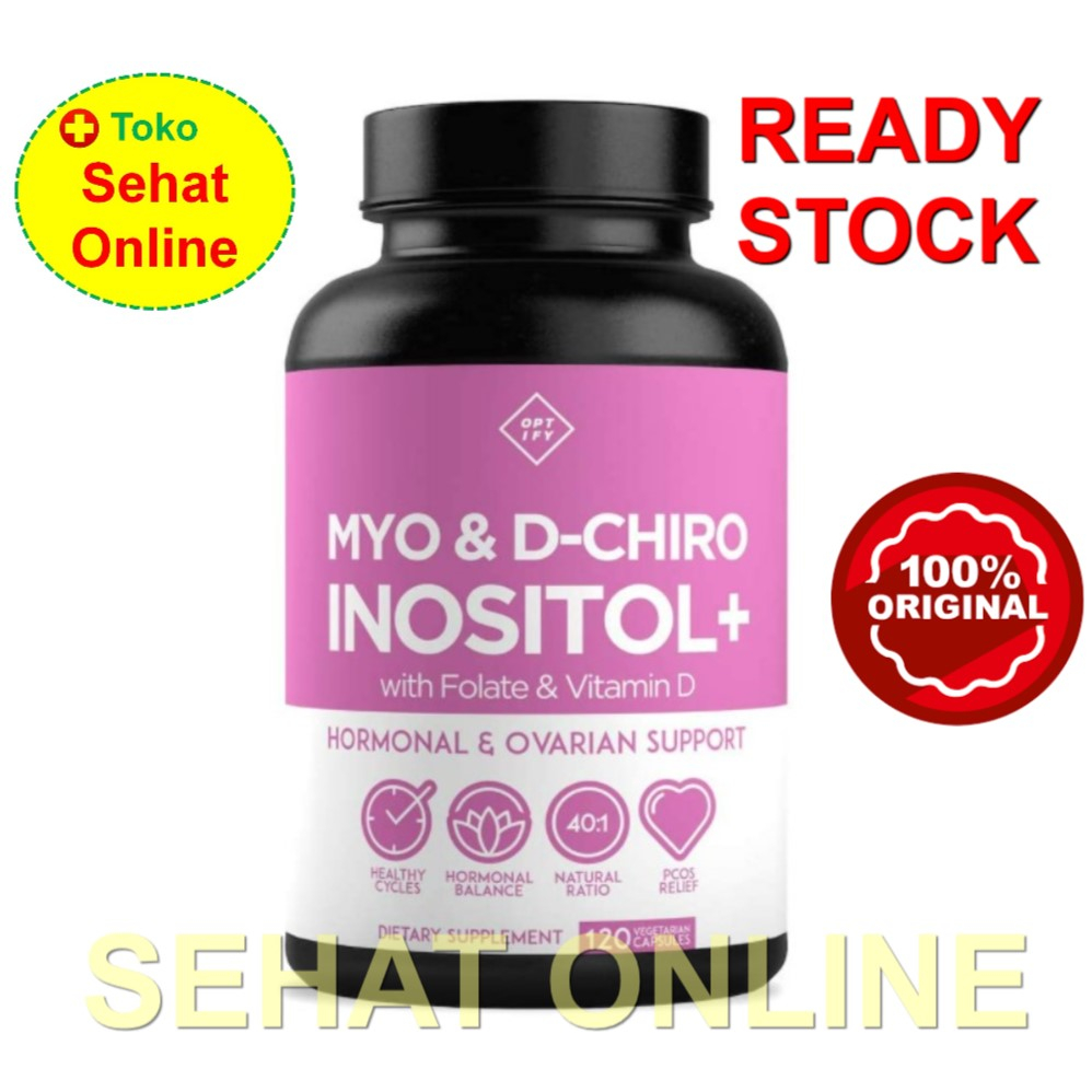 Premium PCOS Supplement Optify Myo-Inositol and D-Chiro Inositol + Folate and Vit D 120 Vcaps