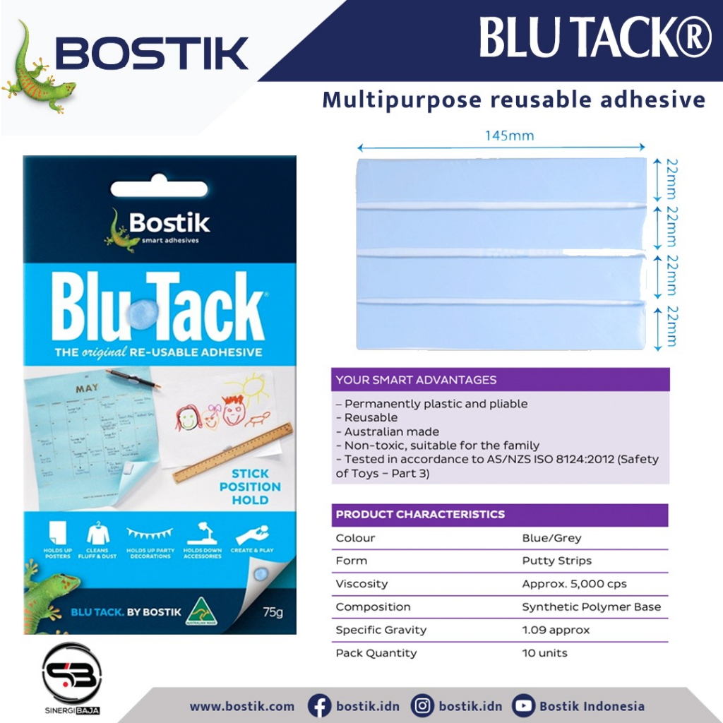 

LEM KERTAS BLU TACK BLUTACK BOSTIK AUSTRALIA Original