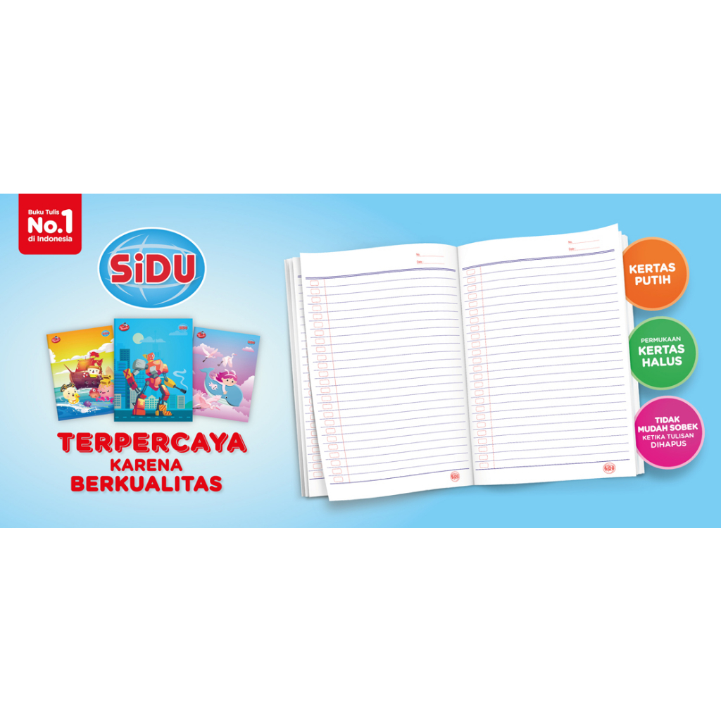 

POPPURI SHOP - Buku Tulis Sidu 38 Lembar - Anak Cewe Cowo / 1 PC