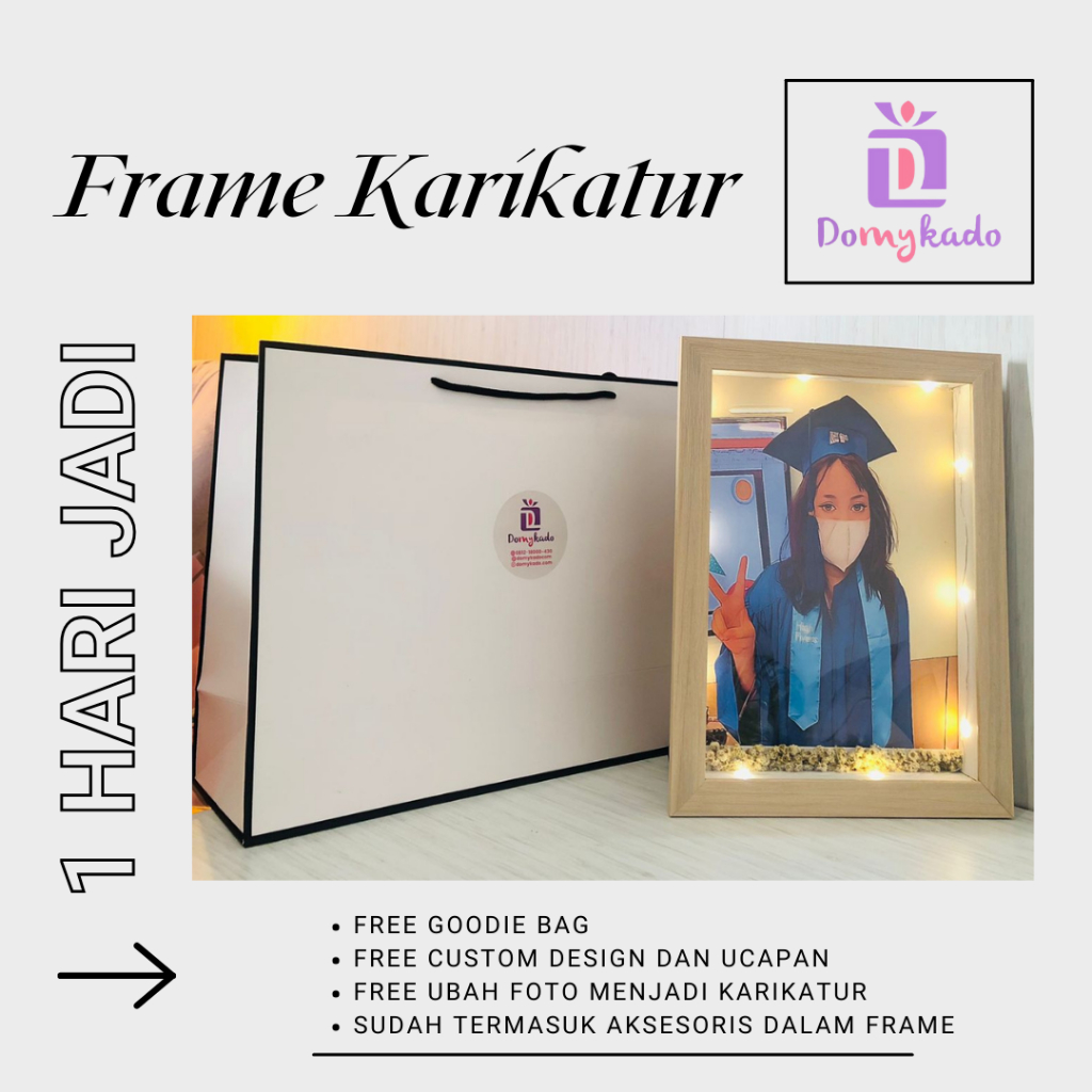 BINGKAI (FRAME) FOTO KARIKATUR UNTUK KADO ULANG TAHUN / KADO WISUDA / KADO PERPISAHAN
