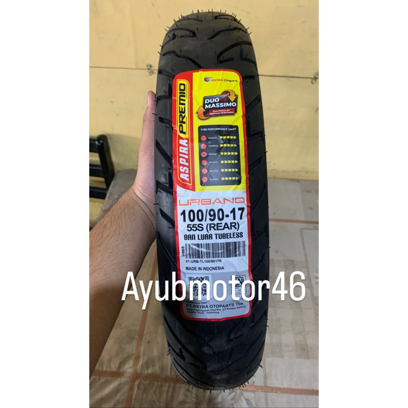 ban tubeless belakang aspira premio 100/90-17 for jupiter mx/mx king/mega pro/verza/mega pro new/tig