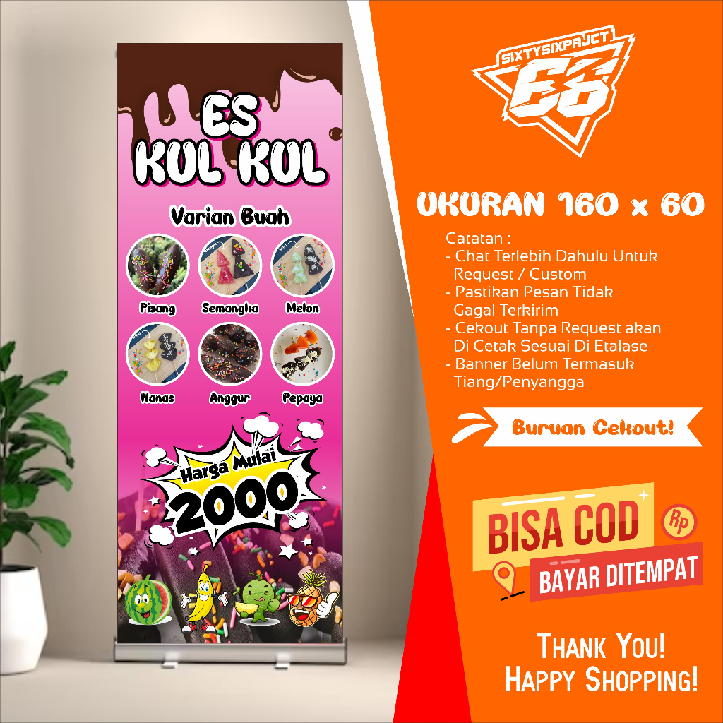 Spanduk/Banner Berdiri es Kul Kul