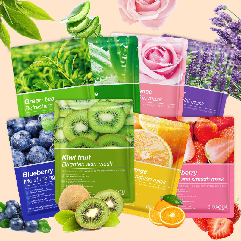 (PAP) Masker Wajah Bioaqua Sheet Mask BPOM Masker Topeng Bioaqua /masker bioqua / masker wajah BIOAQ