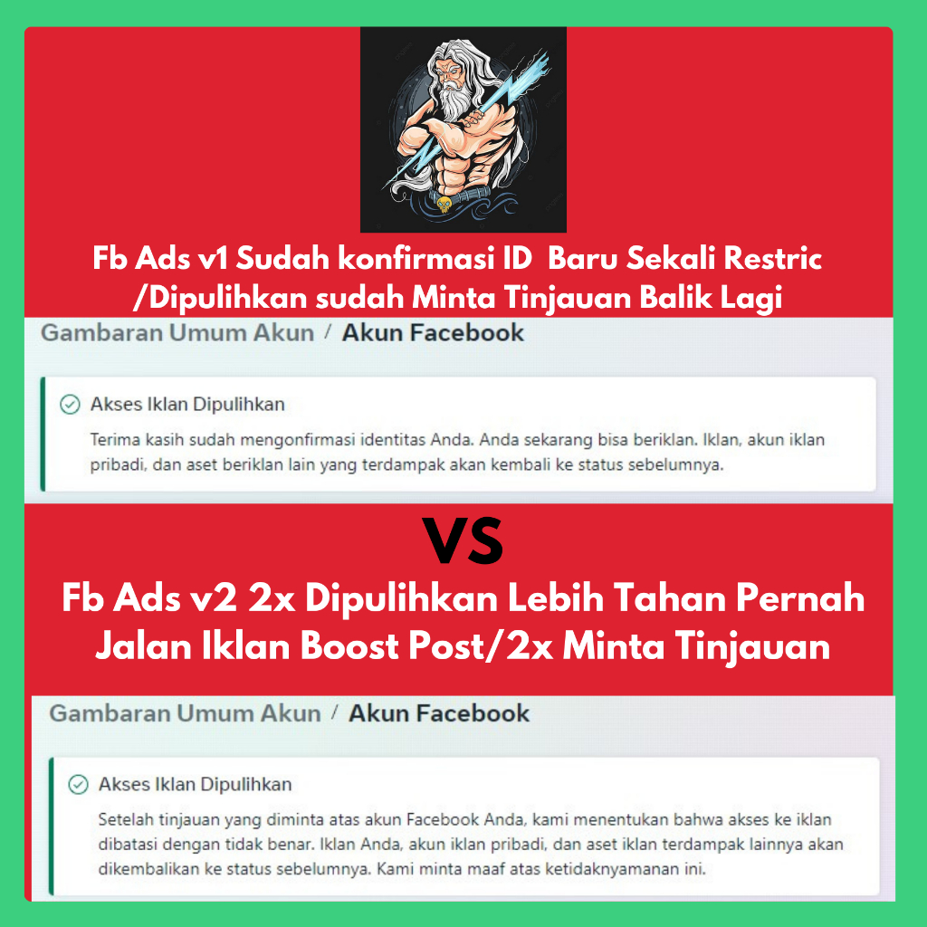 Akun Facebook Ads Fb Ads Dipulihkan 2x Mode 2 V2 Bergaransi