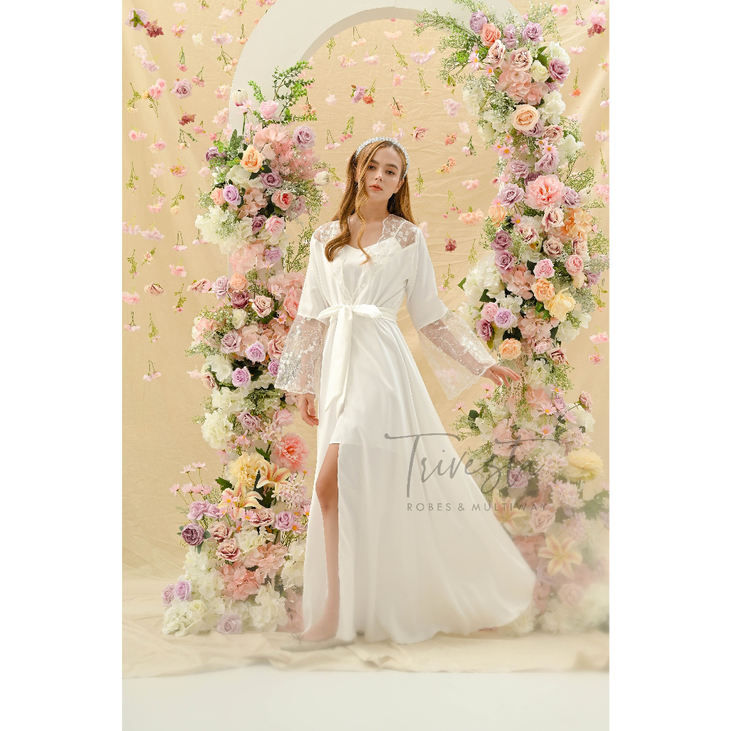 Trivesta Robes - Claryn Robe - Enchanted Collection - Kimono Pengantin Bride Robe Maternity Robe Wed