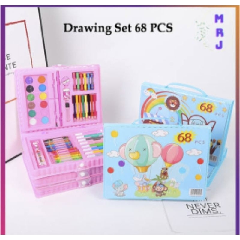 drawing set 68 pcs/krayon/pensil warna