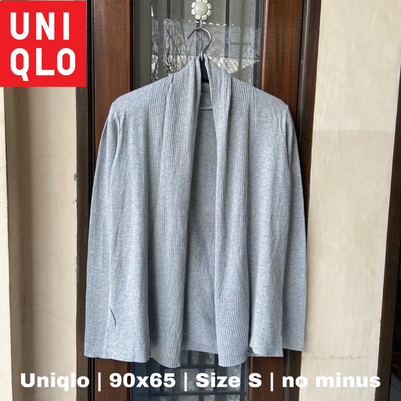Cardigan Wanita Uniqlo Original Abu Size S