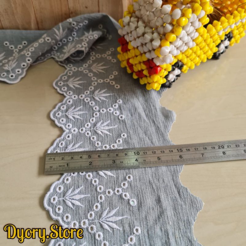 renda katun lebar 15cm-20cm harga per 50cm/setengah meter