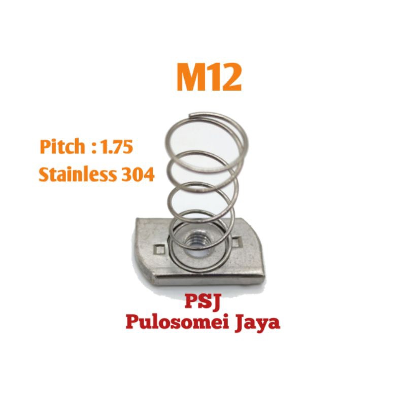 Spring Nut Stainless M12 / Mur Pegas / Mur Per / Stainless 304