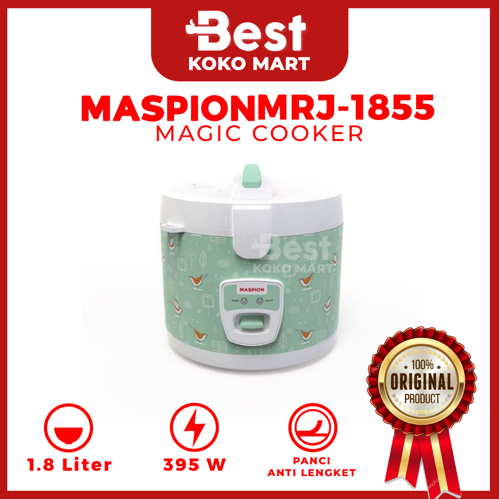 Maspion Rice Cooker MRJ-1855 Penanak Nasi Garansi Original Stainless-steel