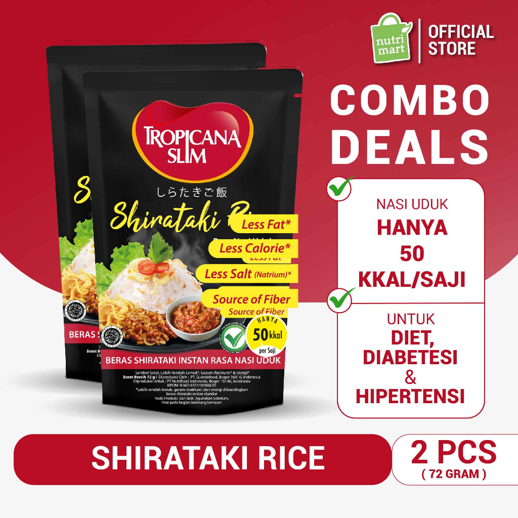 

Twin Pack - Tropicana Slim Shirataki Rice 72 g - Bantu Dukung Hidup Sehat