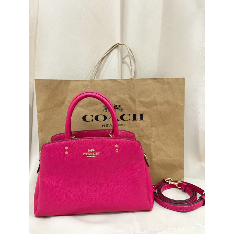 coach top handle pink fuschia